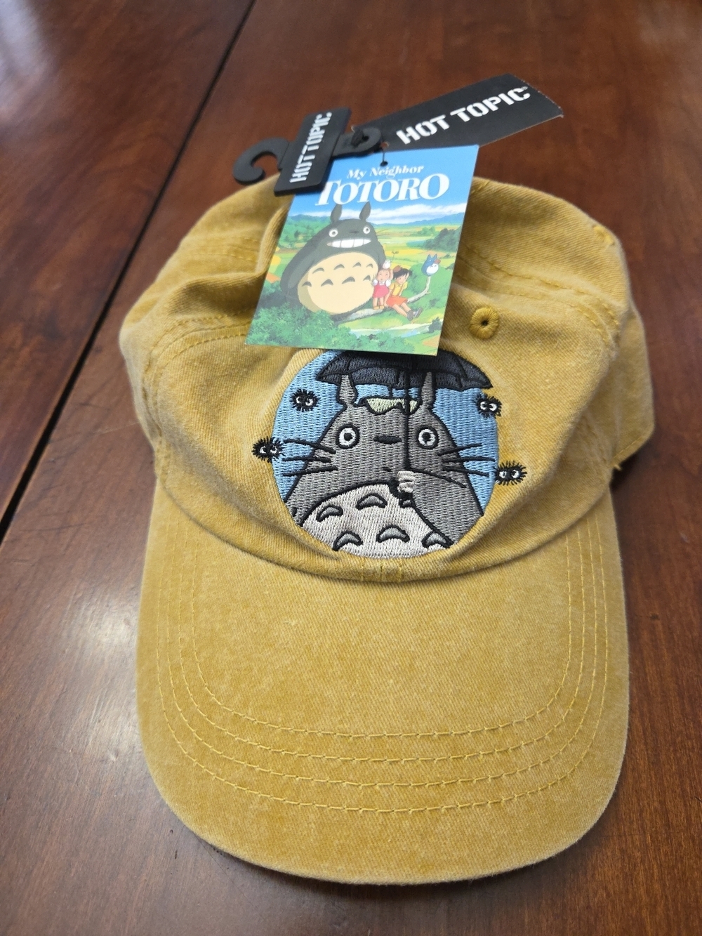 Hot Topic Mustard Yellow Totoro Embroidered Baseball Cap